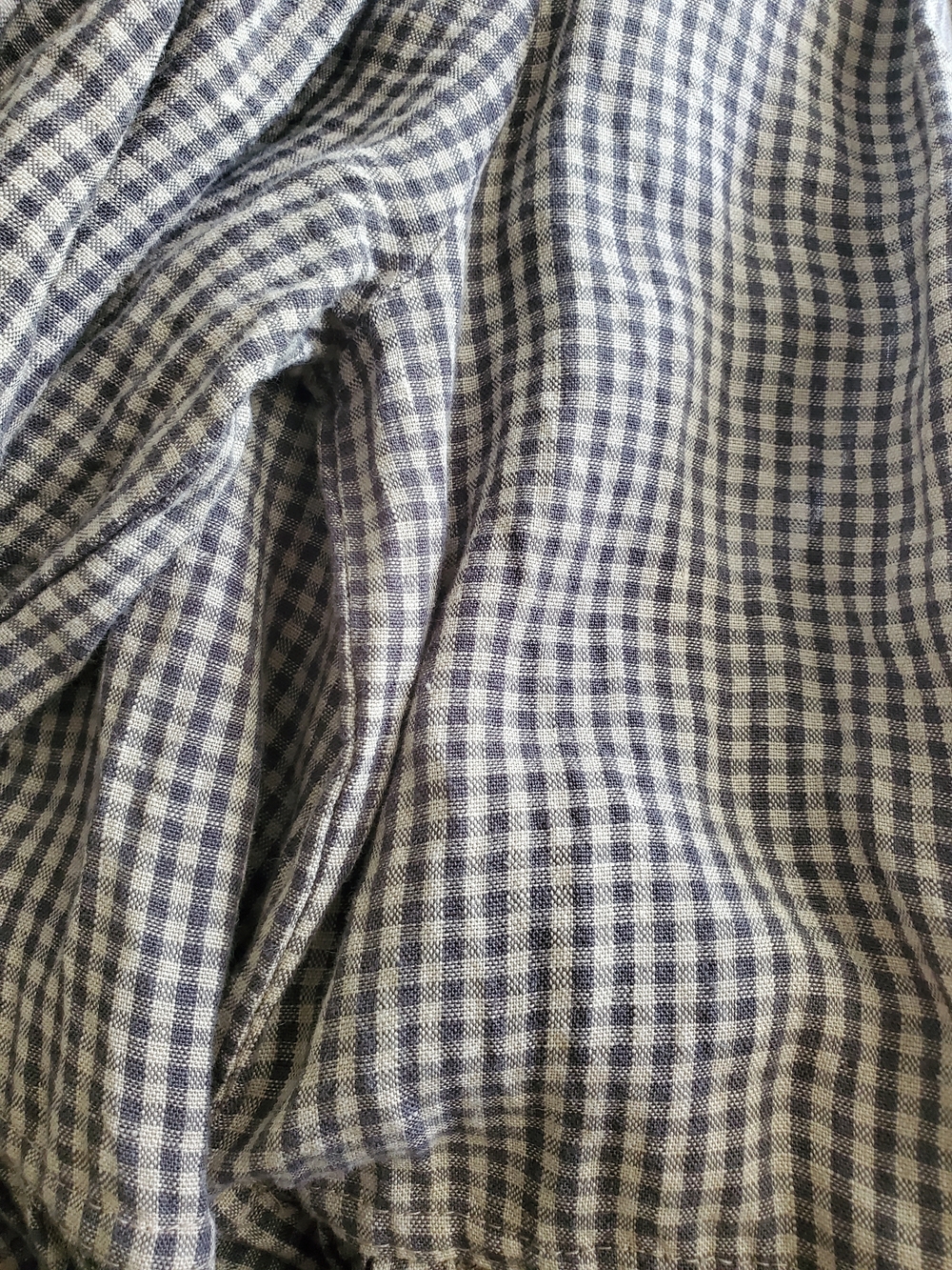 Linen Wrap Dress Check Gingham Simply Grey Life - Picture 4 of 4